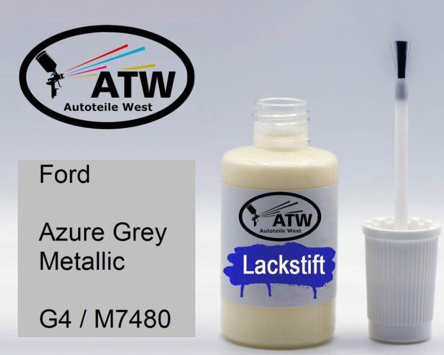 Ford, Azure Grey Metallic, G4 / M7480: 20ml Lackstift, von ATW Autoteile West.